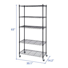 Estantería de alambre NSF de 5 niveles móviles de servicio pesado