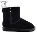 Womens Genuine Leather Sheepskin Lined Ankle Flat Boots