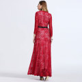Special Occasion Designed Long Sleeve Sexy Red Lace Evening Dress