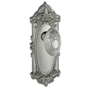 Grande Victorian Satin Nickel Plate with Privacy Knob