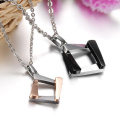 Fashion Square 316L stainless steel Pendant Necklace Women/ Men's Love Gift