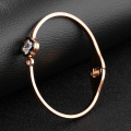 New Fashion Cubic Zirconia Rose Gold Bangle Bracelet