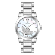 Elegant Pearl Watch With Butterfly Pattern