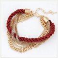 Gold Chain Braided Rope Multilayer Bracelet Handmade Gift