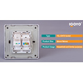 Igoto British Standard escovado alumínio Rj11 + RJ45 tomada de tomada de parede