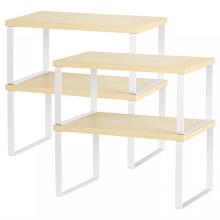 4 Packs Stackable Wood Kicthen Storage Shelf