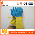 Guantes para el hogar de neopreno azul y amarillo Latex DHL214