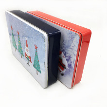 Boîte de fer cadeau de Noël rectangulaire