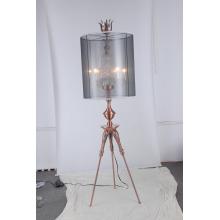 Fabric Shade with Crystal Chandelier with Tripod Steel Floor Lamp (KM605F)