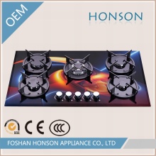 Hot Sell Fashion Glass Top 5 Burner Cookers Gas