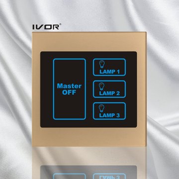 3 Gangs iluminación Touch Switch con Master Frame de control de acrílico (SK-LT100L3-M)
