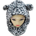 Crianças Leopard Cubs Hat Cachecol Headgear Integrado