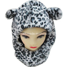 Crianças Leopard Cubs Hat Cachecol Headgear Integrado