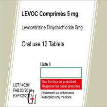 Antihistamínicos Levocetirizina Dihidrocloruro Tabletas