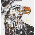 Mural de pintura al óleo de azulejo de mosaico de vidrio de águila animal