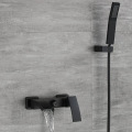 Constant temperature brushed gold matte black shower set