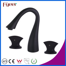 Fyeer Bathroom Black Widespread Faucet for Household e Hotel