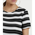 Lady horizontal striped top blouses in summer