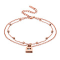 Simple rose gold 11 inch bridal anklet designs