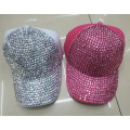 Mode angepasste Strass Kristall 6-Panel-Baseball Mütze Hut