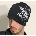 Fashion printed design cotton winter beanies men skullcap