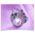 Pingente De Pérola De Moda De água Doce 12-13mm Botão AAA Pearl Swan Shape Button Pendant