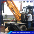 Engineering construction wheeled square pole pile machine