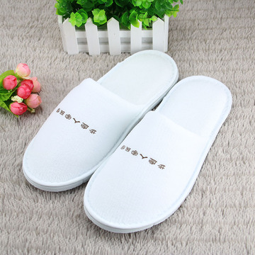 White Terry Velour Schliessen Toe Spa Hausschuhe