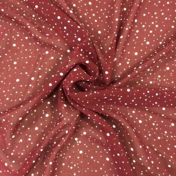 Polyester Chiffon Moos Krepp Red Sky AOP Stoff