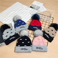 Warm winter knitted hat with fleece for children