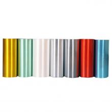 Decorative colorful metallized brushed polyester film