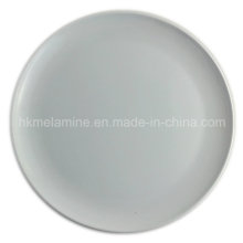 Plato de melamina redondo de 14 pulgadas blanco