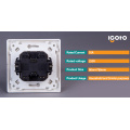 European Standard 2 Gang 1 Way Switch mit Licht Smart Home Wandsteckdose