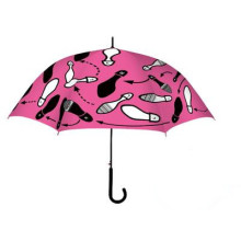 Auto Open Printing Fucsia Lady Straight Umbrella (BD-71)