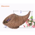 awn and broom leaf weaving cornucopia flower basket