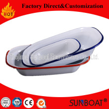 Sunboat Emaille Butter rechteckige Platte Geschirr