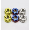 Titanium racing color flange nuts