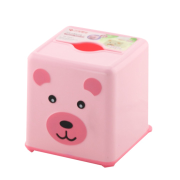 Red Square Plastic Cute Tissue Box (FF-5021-1)