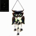 Metal Owl jardín Windbell con bola de cristal Eye Decoración al aire libre