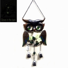 Metal Owl Windbell Craft leuchtet in der dunklen hängenden Dekoration