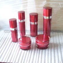 Vermelho de 30ml50ml80ml120ml frascos de loção acrílico redondo de inclinação