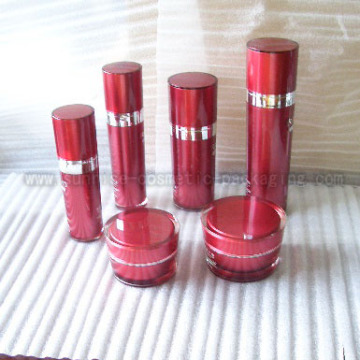 Vermelho de 30ml50ml80ml120ml frascos de loção acrílico redondo de inclinação