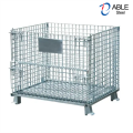 Steel Storage Cage Folding Metal Iron Wheels Warehouse