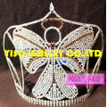 new design headband crystal colored butterfly stone crown