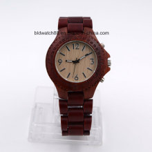 High Quality Quartz Wooden Watch for Women Red Sandalwood