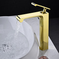 Brush Gold Hot and Cold Brass Basin Faucet