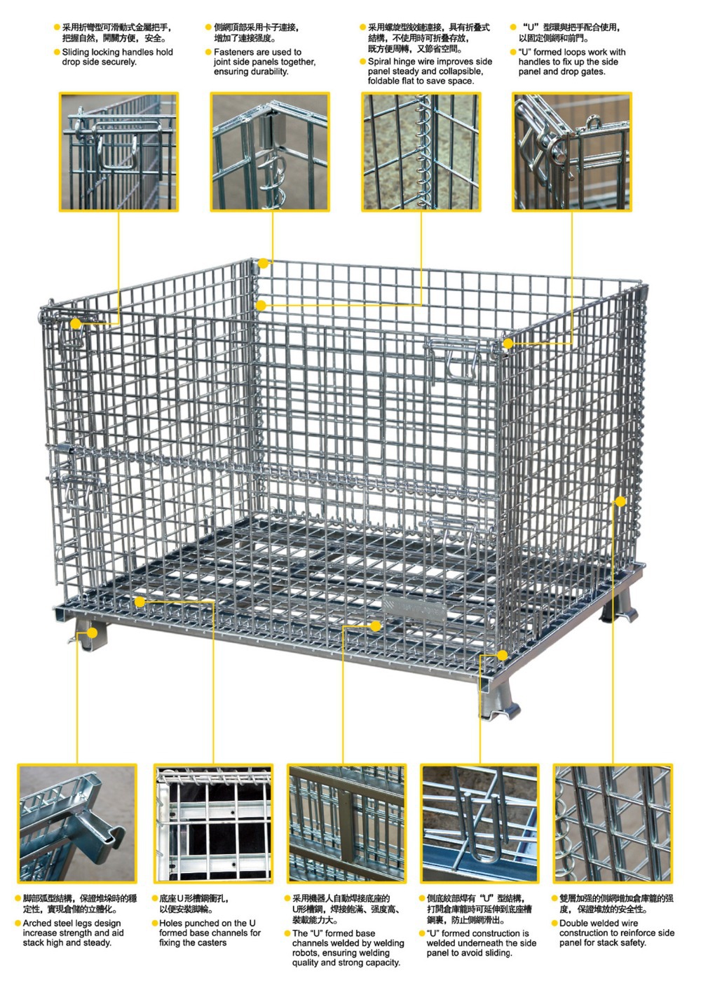 Collapsible Wire Mesh Pallet Cage 