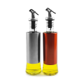 Glass Oil Vinegar Bottle With Stainless Steel Sleeve