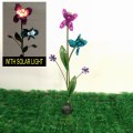 Garden Decoration Metal Bright Colored Flower Solar Light Stake Craft