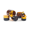 Contêiner de creme de rosto premium Amber Glass Cosmetic Jar